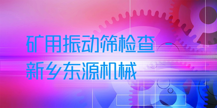 礦用振動篩檢查 - 新鄉(xiāng)東源機械