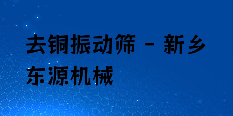 去銅振動(dòng)篩 - 新鄉(xiāng)東源機(jī)械